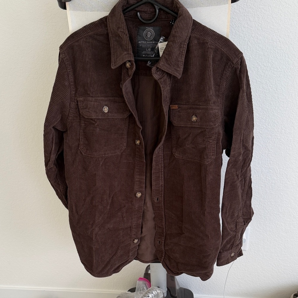 Buffalo David Bitton Brown Corduroy Button-Up Jacket